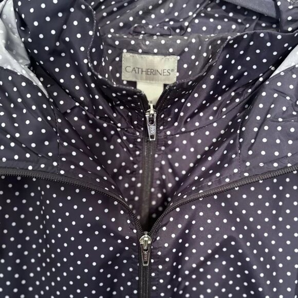 Catherines Ultimate Packable Parka - Womens Size 4XL - Navy w/White Polka Dots - Picture 4 of 11